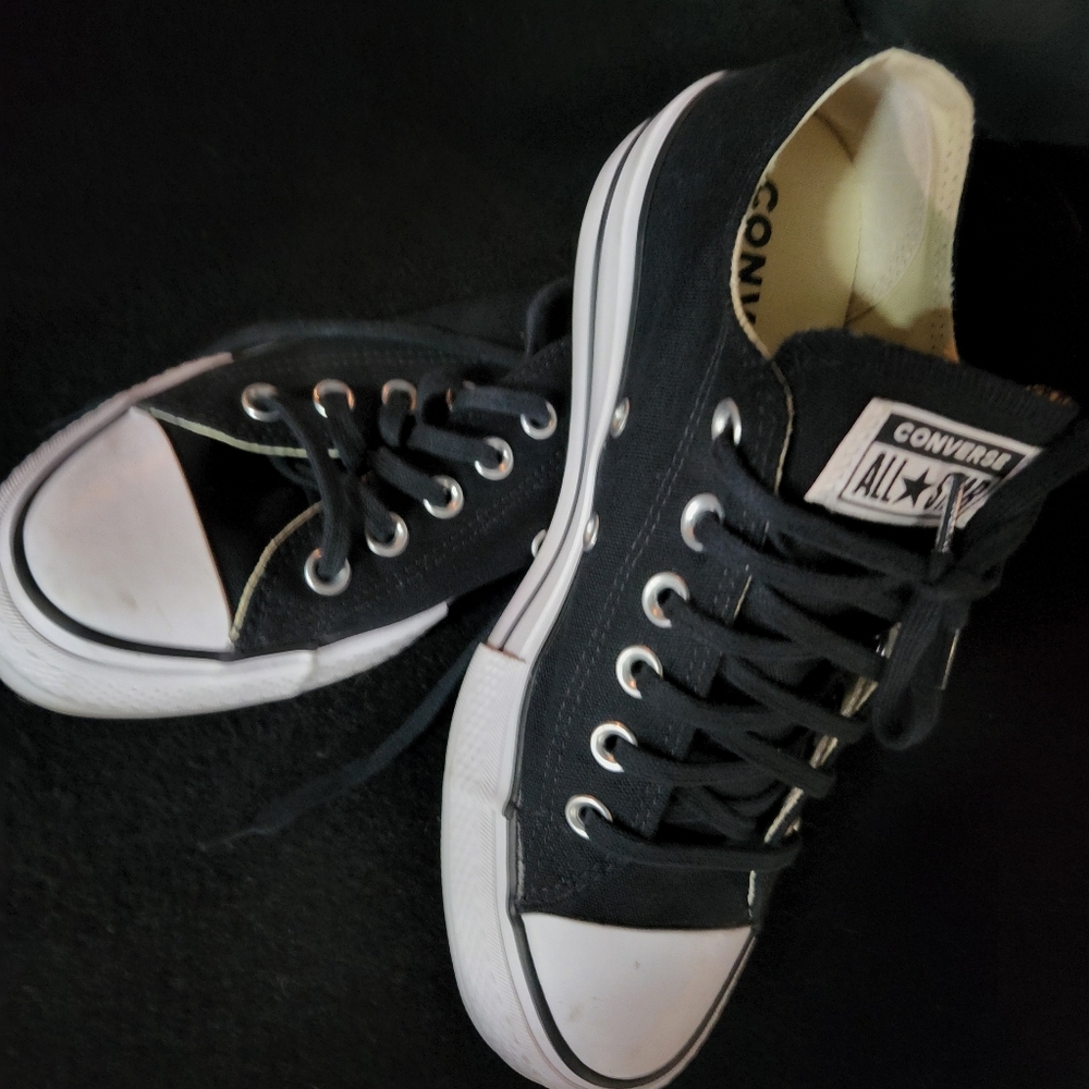 Platform Black Converse sz 7
